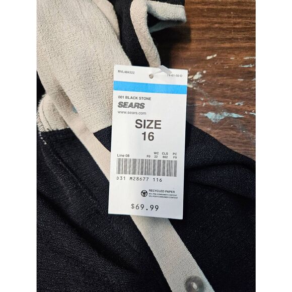 Allison-Che Dress and Jacket Set Black and Cream Womens size 16 NEW WITH TAGS - Picture 8 of 8